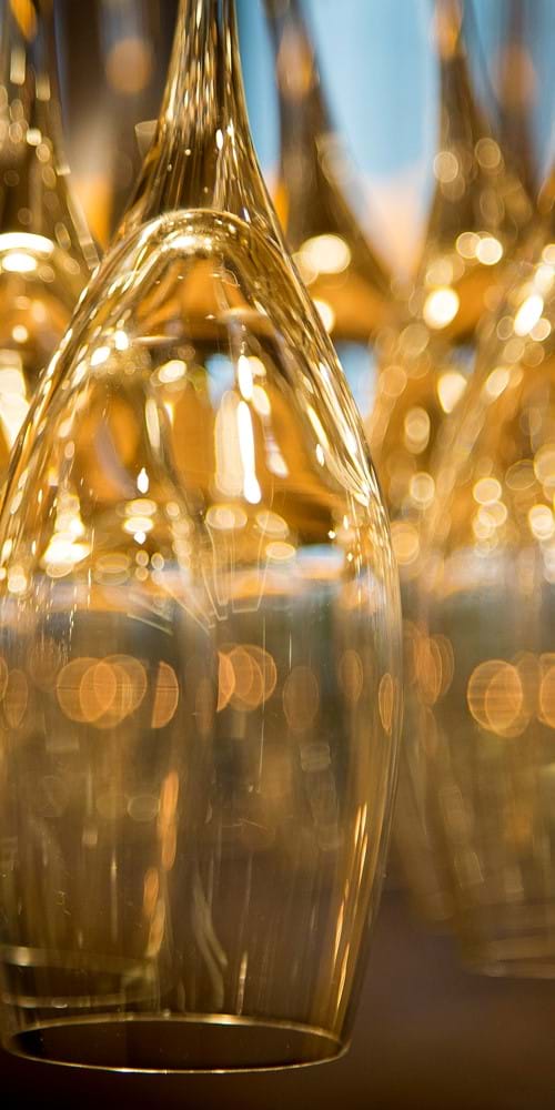 close up champagne flutes