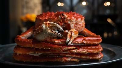 cooked crab on plate