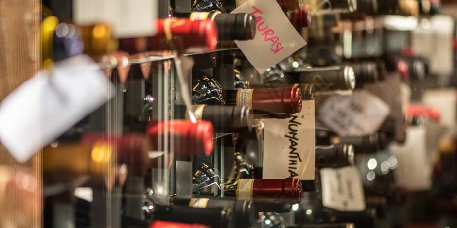 close up wine in wine cellar