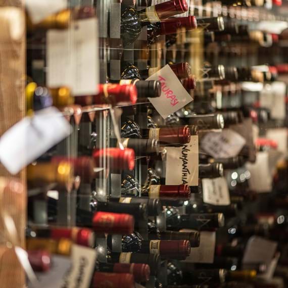 close up wine in wine cellar
