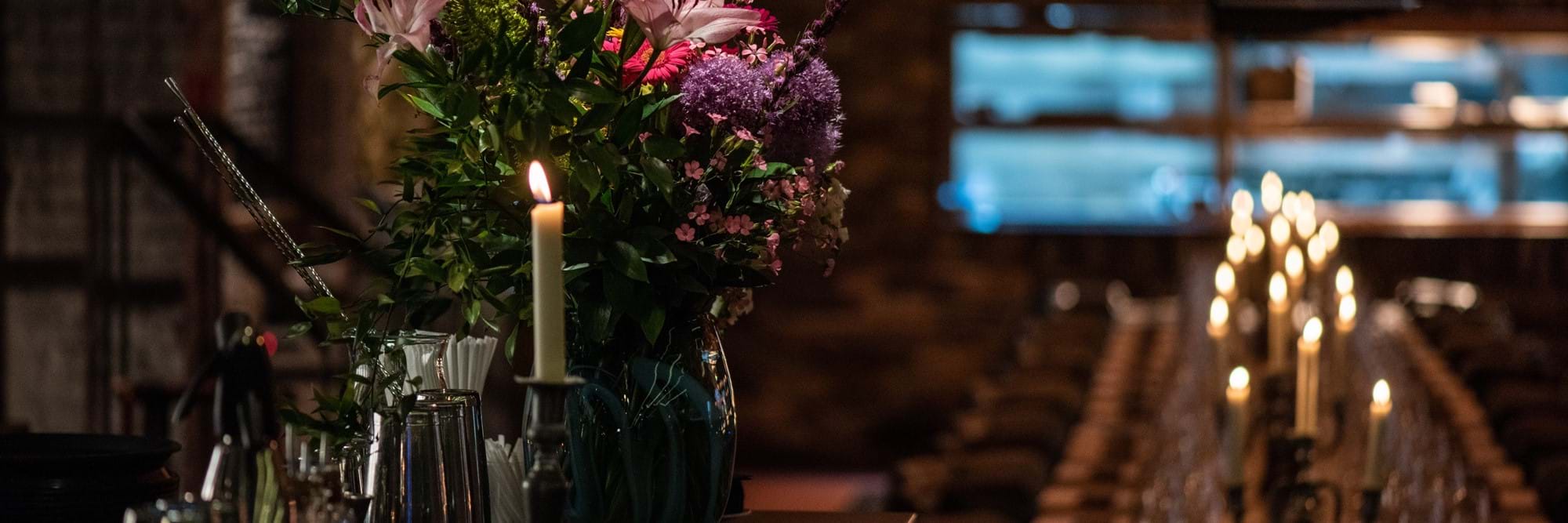 table laid with kitchen