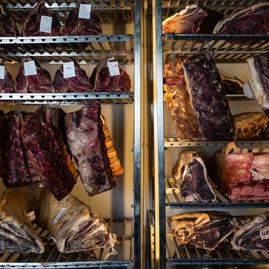 hanging dried meat
