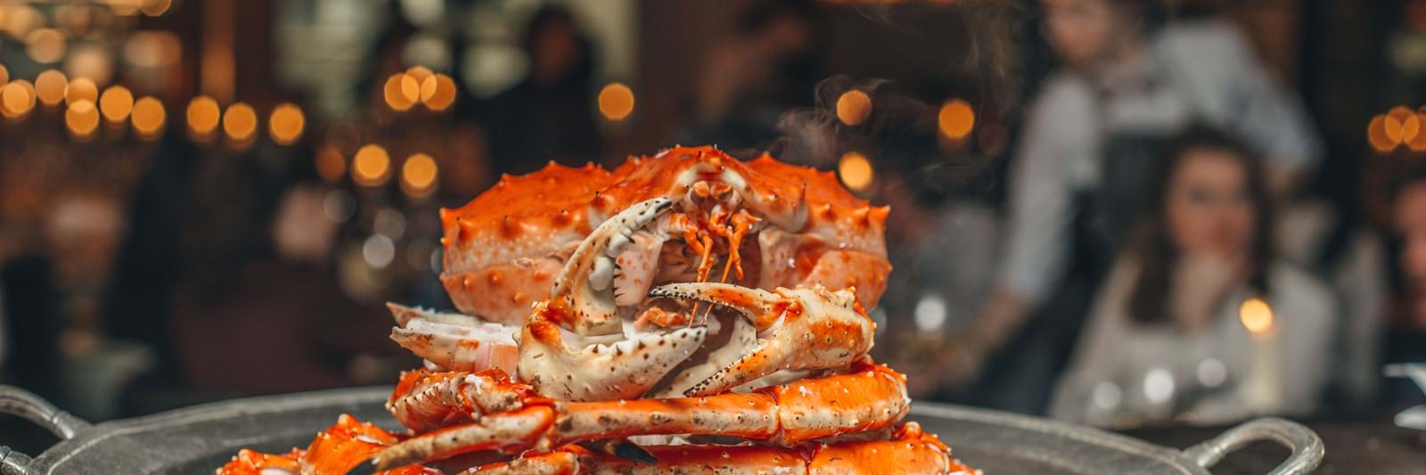 cooked crab on plate