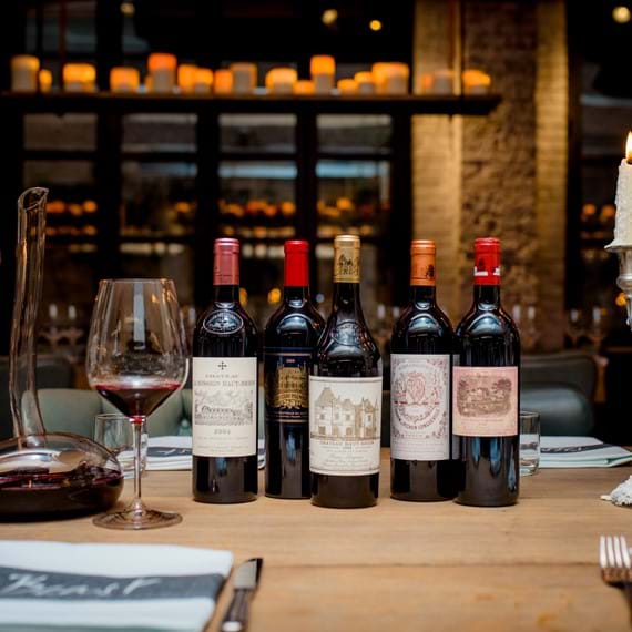 row of red wine