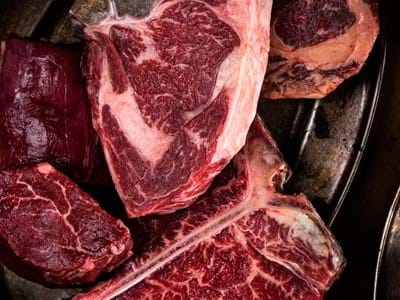 chunks of uncooked meat