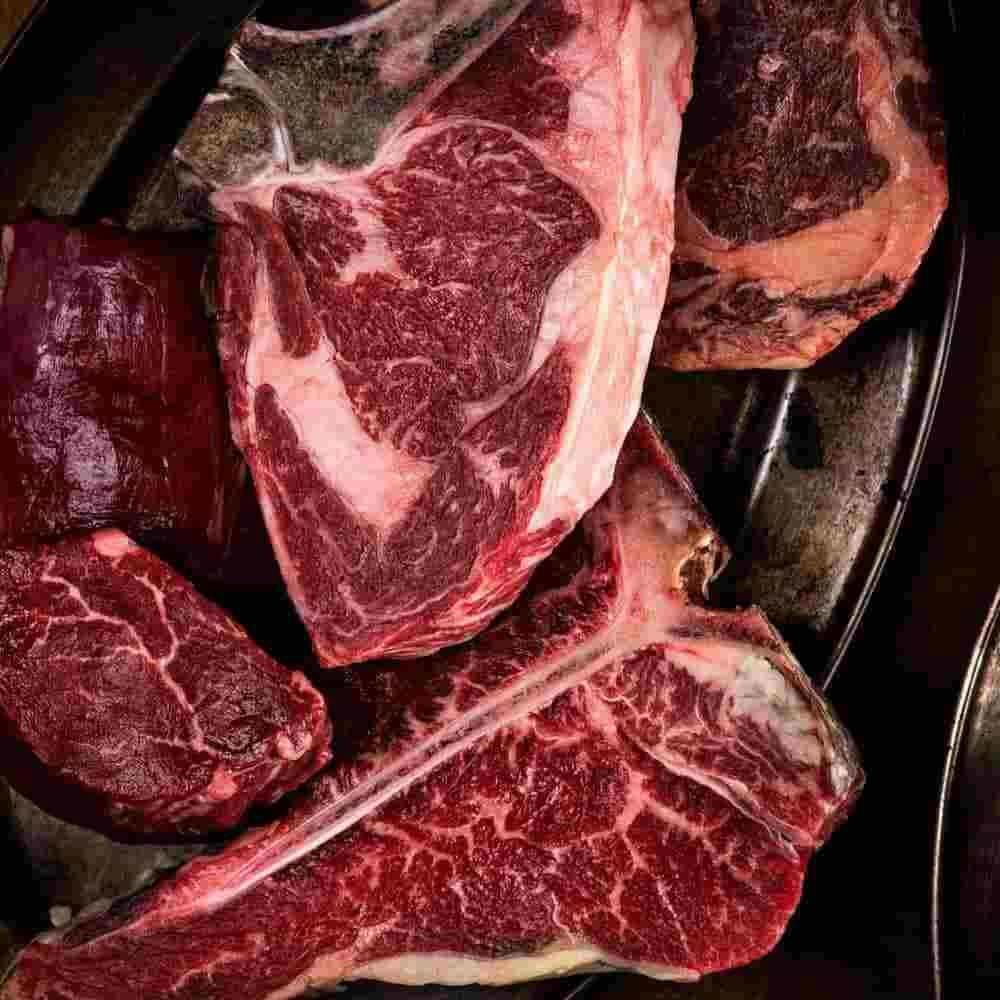 close up of raw steak
